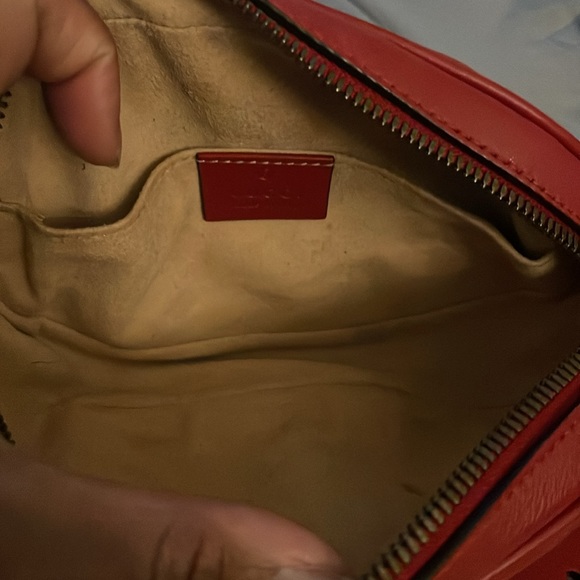 Gucci Belt Marmont 65 small Matelasse Red leather messenger bag - Picture 6 of 11